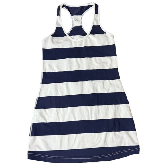 Lululemon Cool Racerback Striped Racerback Tank Women Size 4 - 6 W1A21S  Navy - Picture 4 of 16